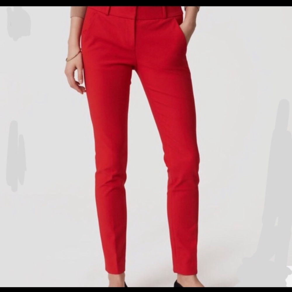 Loft red ankle trousers size 8